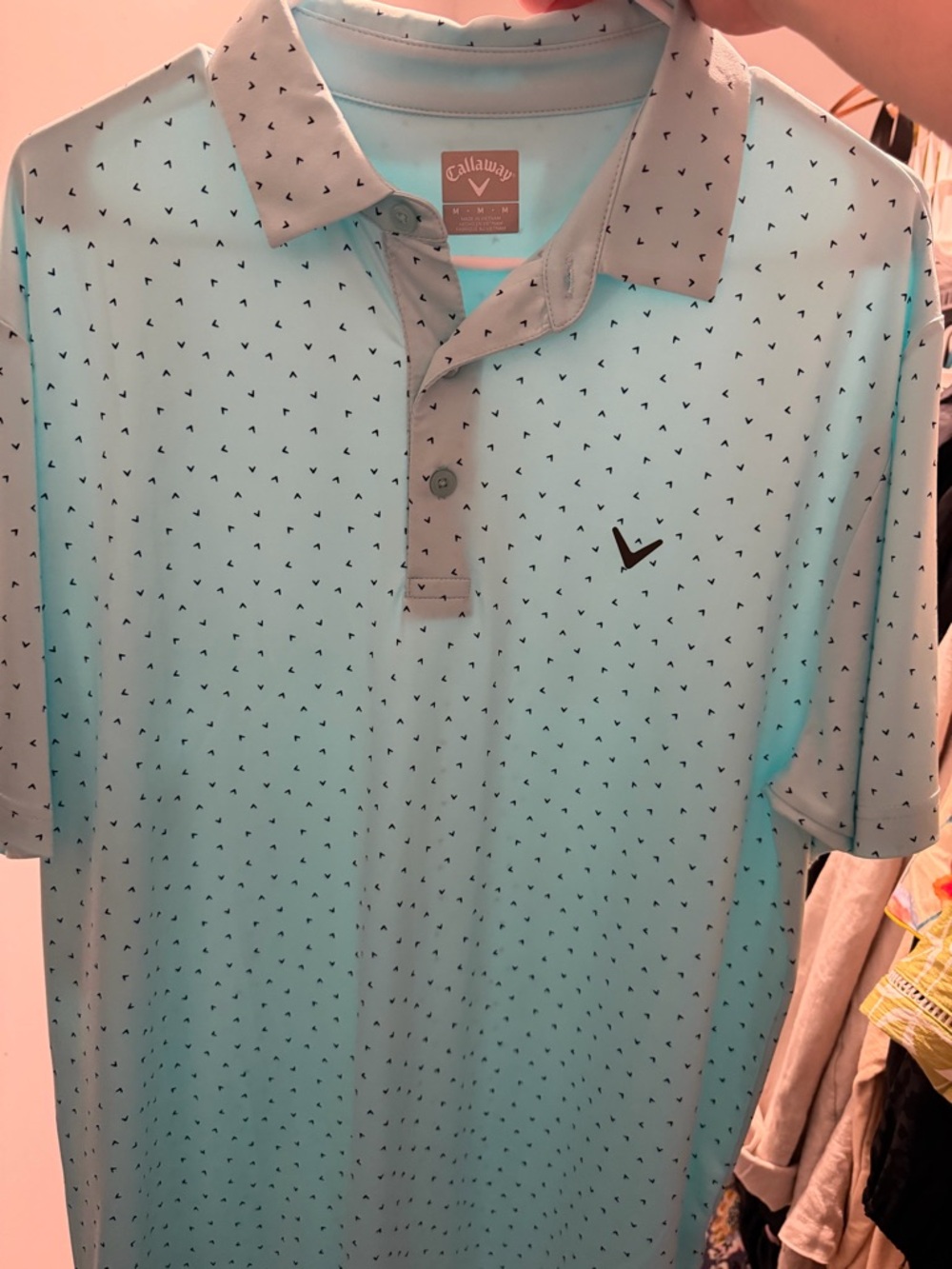 Callaway Men’s Light Mint Polo with Contrast Gray Collar